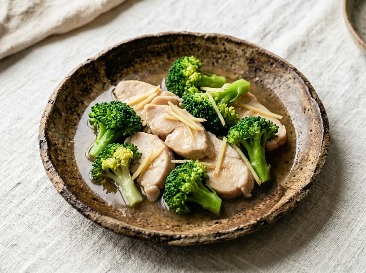 鶏むね肉とブロッコリーの醤油煮
