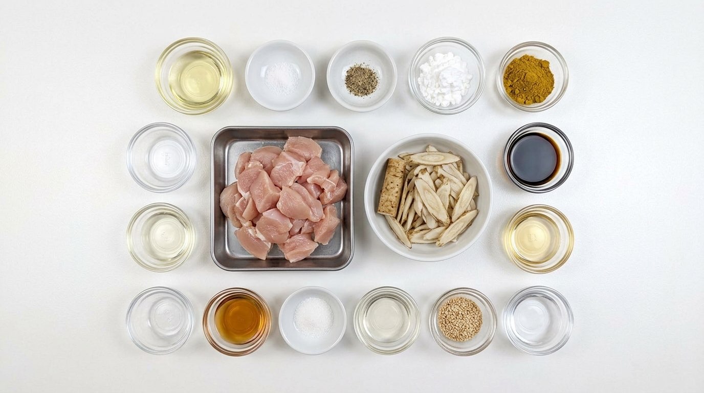 鶏むね肉とごぼうのカレー炒め弁当おかず（材料）