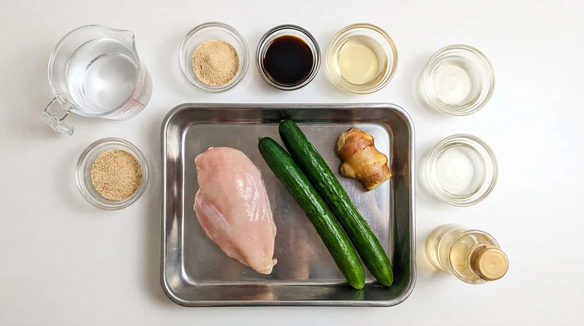 鶏むね肉ときゅうりのさっぱり醤油煮（材料）