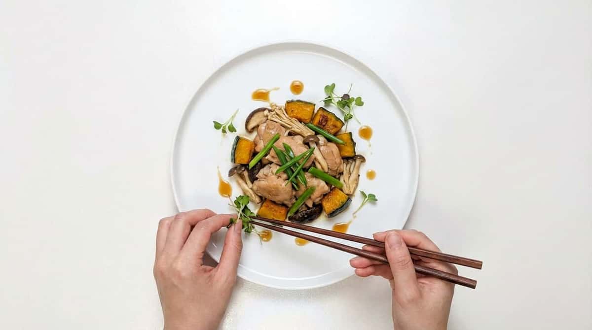 鶏むね肉とかぼちゃのさっぱりポン酢蒸し（完成イメージ）