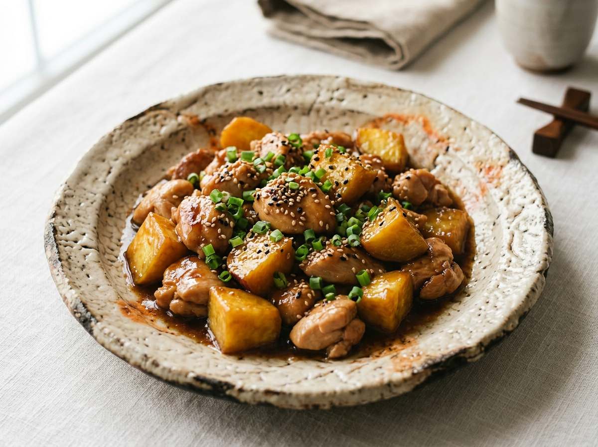 鶏むね肉とさつまいものバター醤油煮
