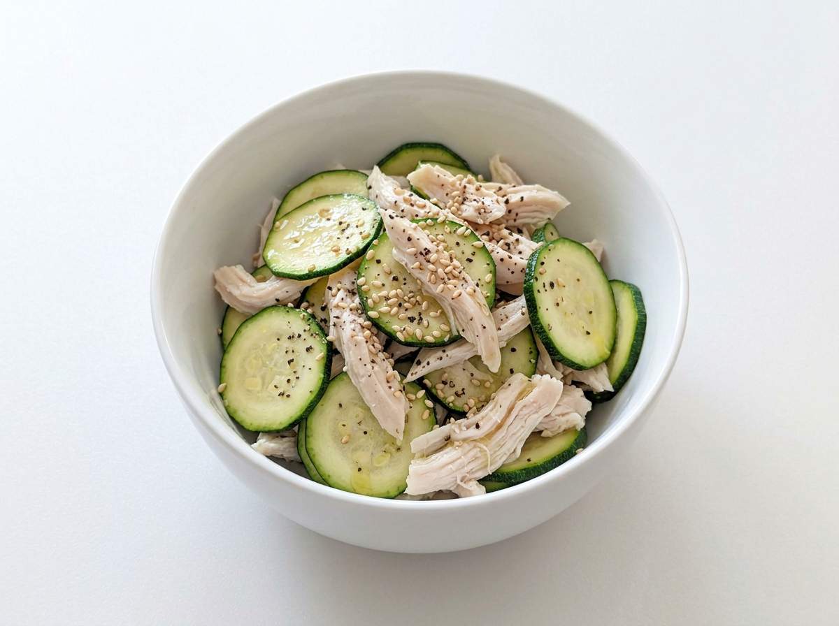 鶏むね肉とズッキーニの塩こしょう和え