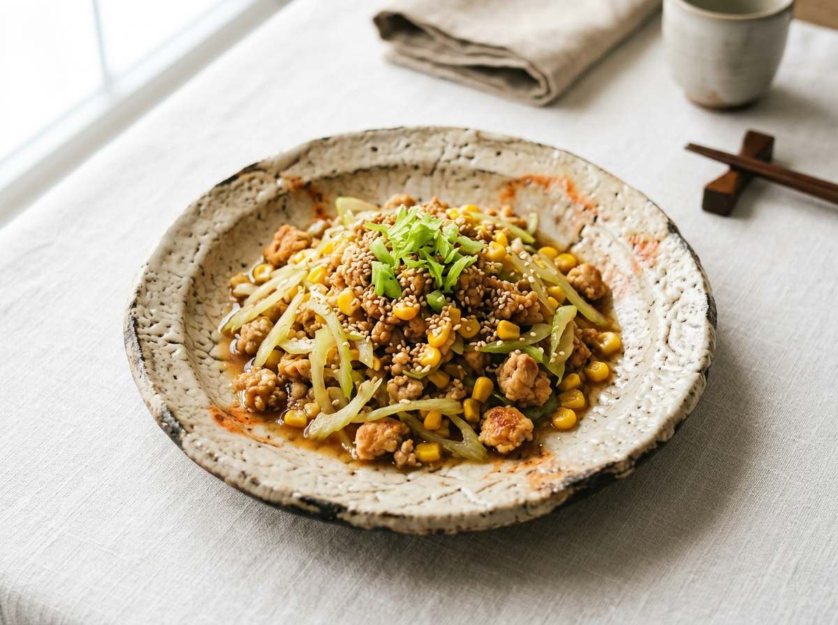 鶏ひき肉とセロリのめんつゆやみつき漬け