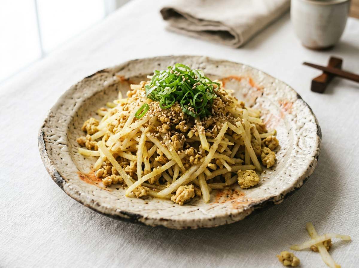 鶏ひき肉と大根のさっぱりカレー和え