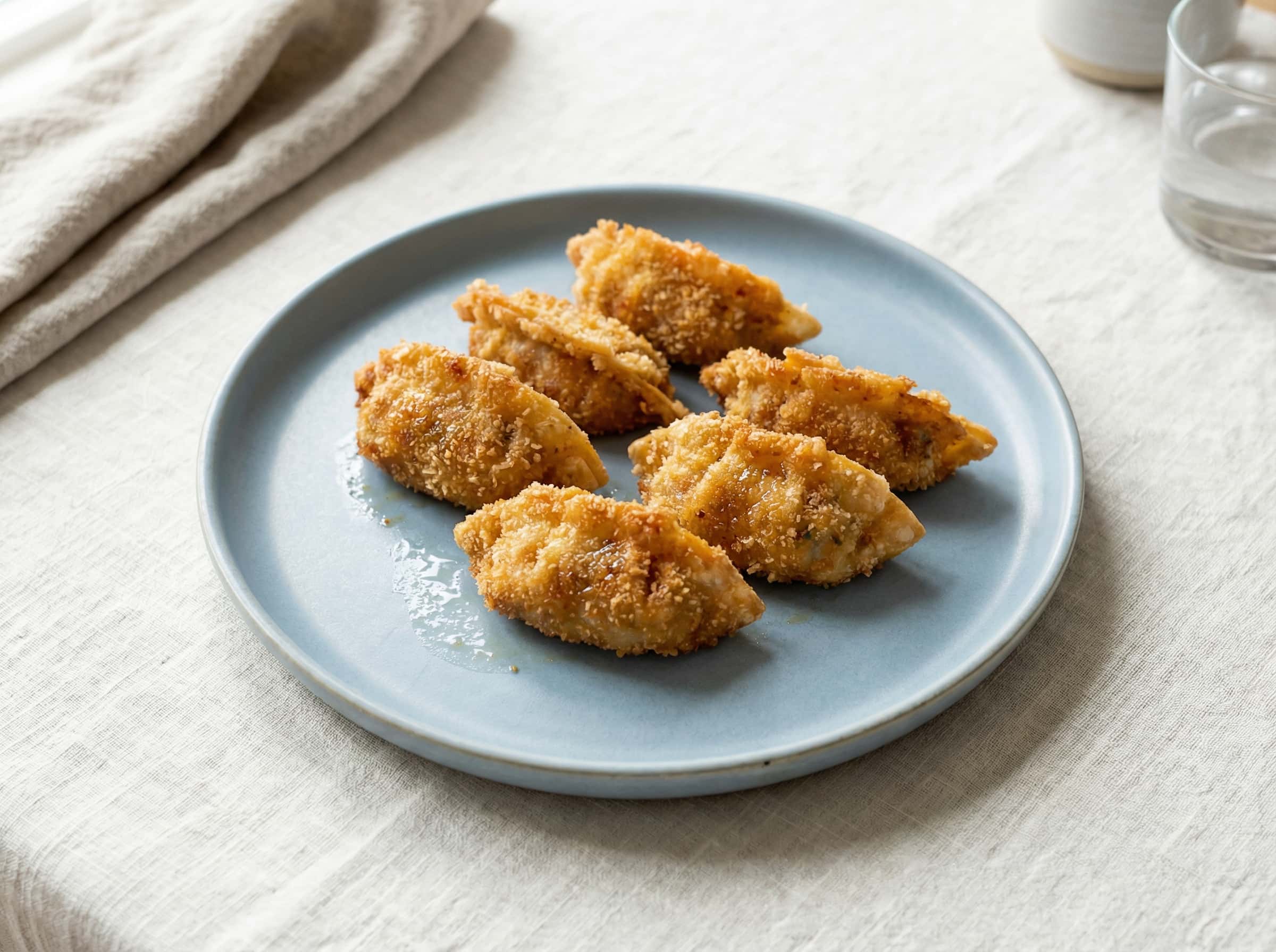 鶏ひき肉と水菜の鶏ガラ香味揚げ団子