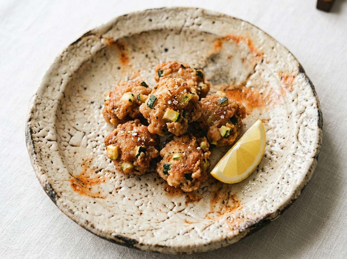 鶏ひき肉とズッキーニの節約しょうゆから揚げ