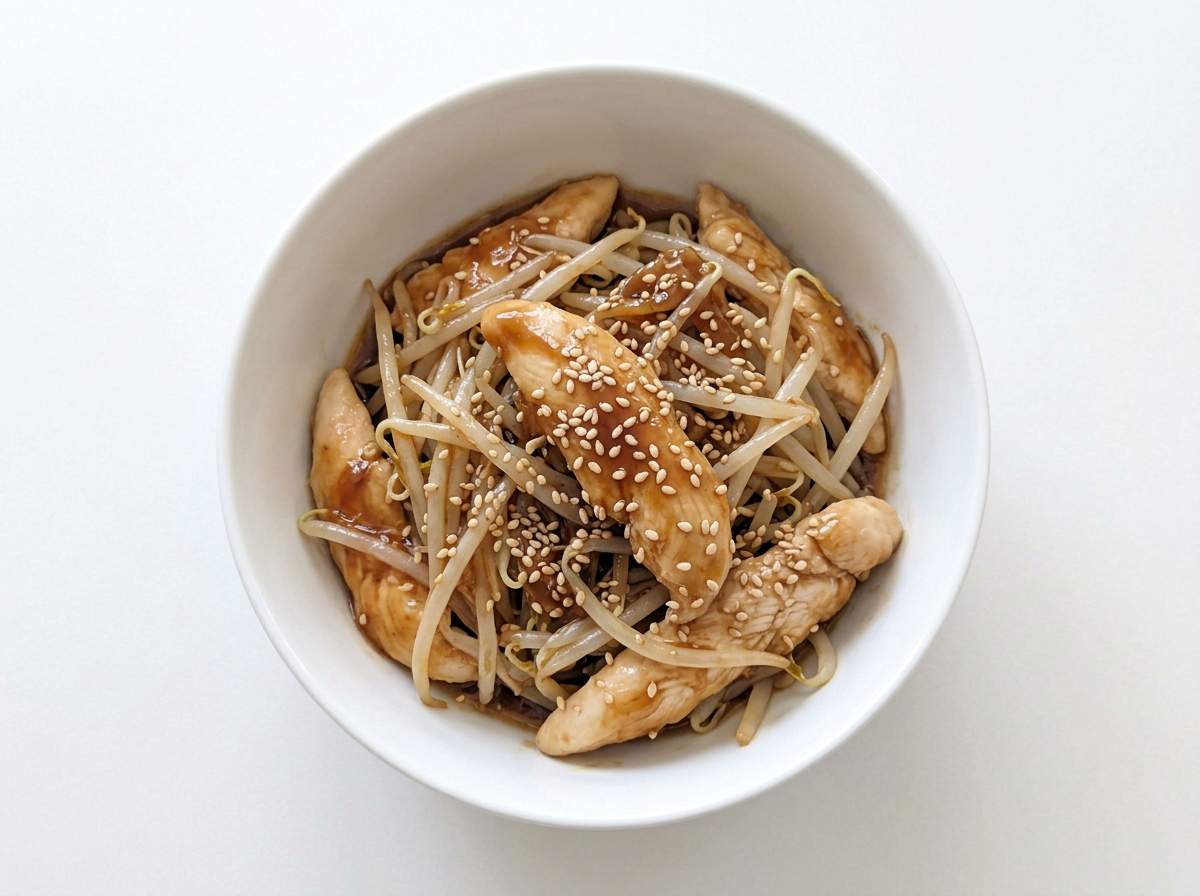 鶏ささみともやしの焼肉タレ和え