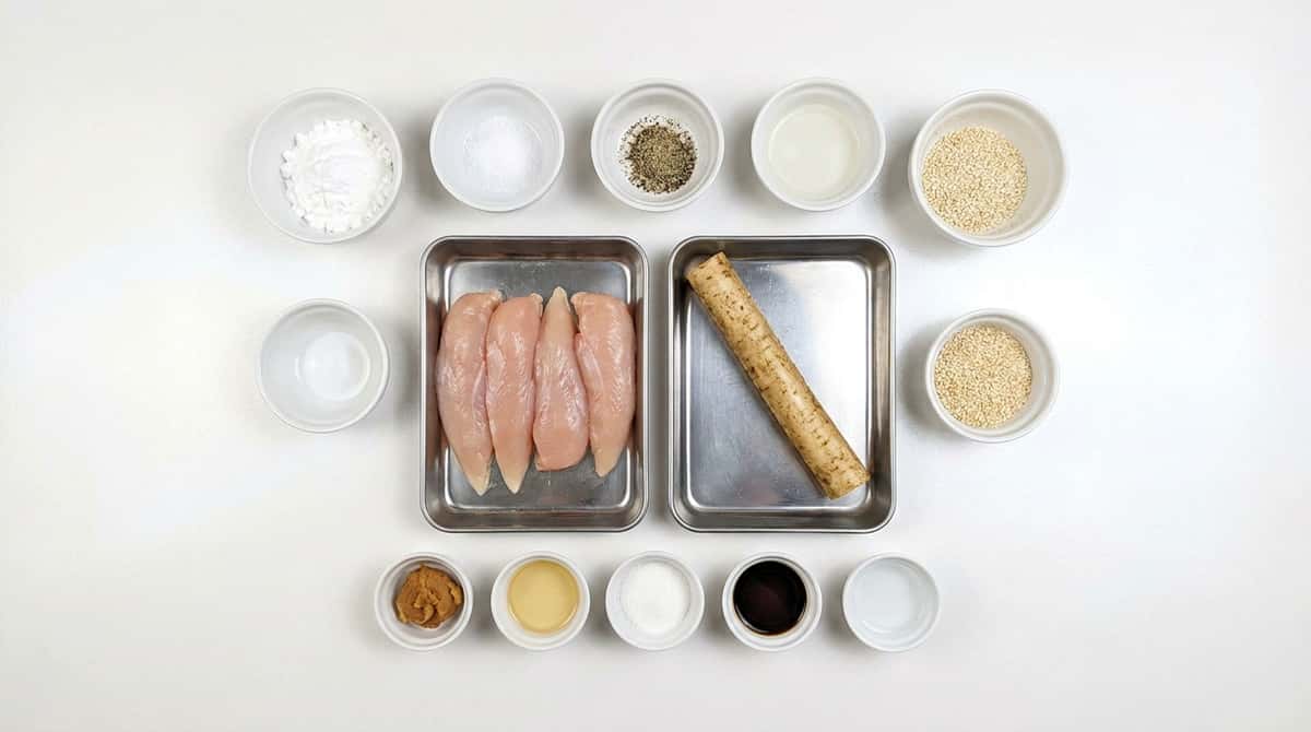鶏ささみとごぼうの味噌こんがり焼き（材料）