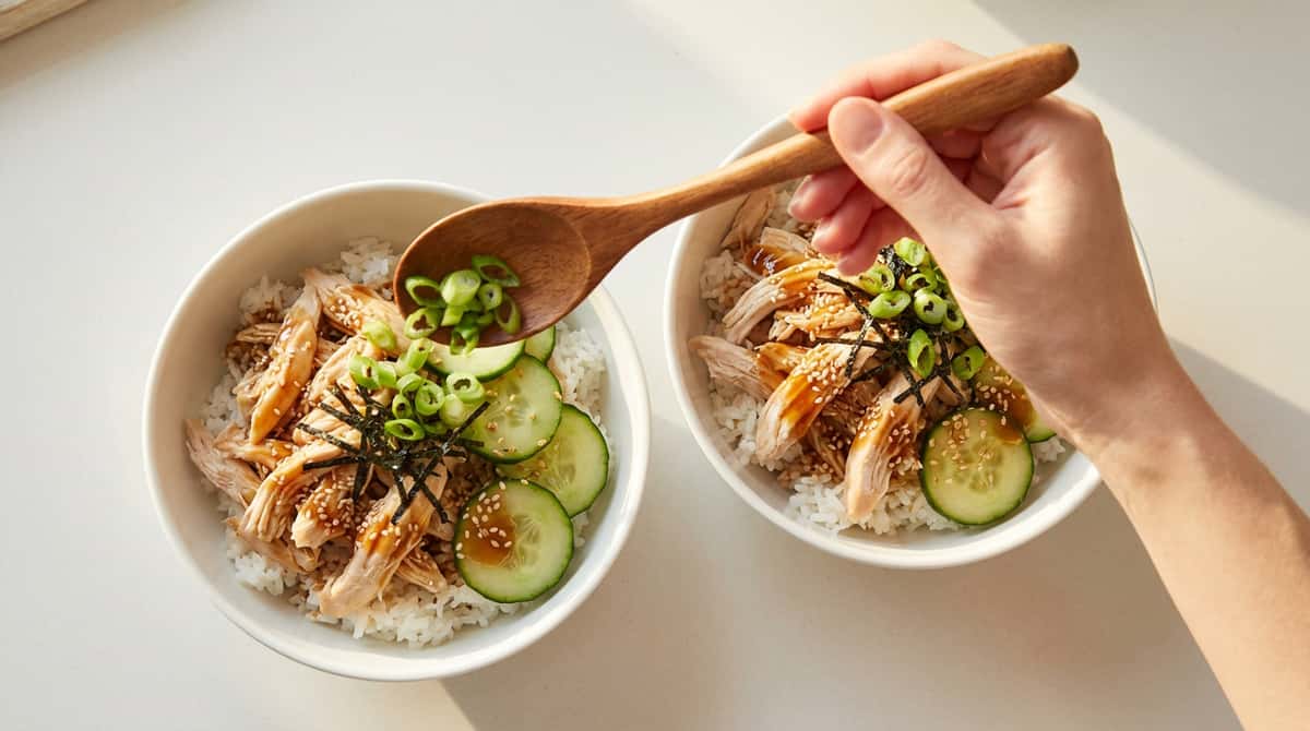 鶏ささみときゅうりのさっぱりオイスター丼（完成イメージ）