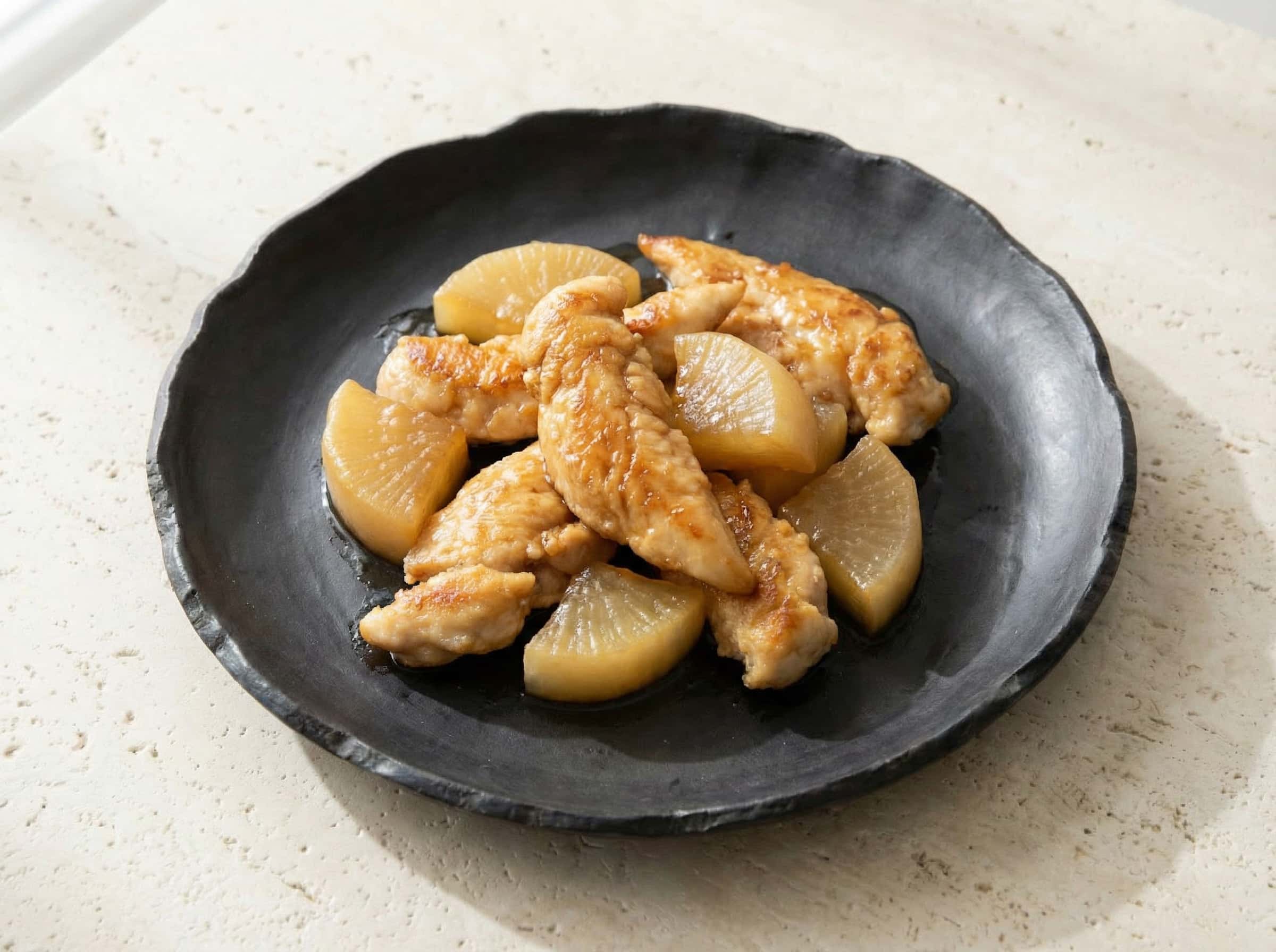 鶏ささみと大根の白だし焼き