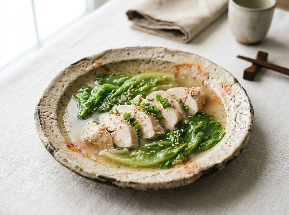 鶏ささみとレタスのやさしい中華スープ
