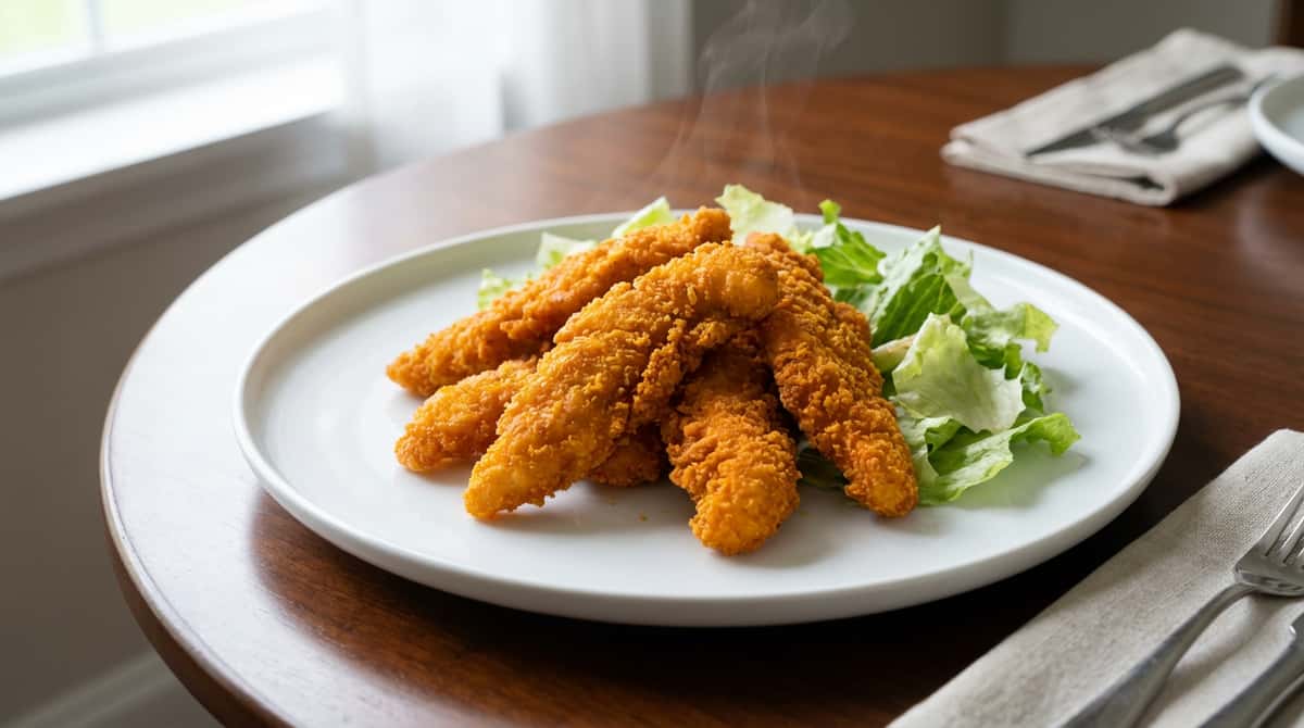 鶏ささみとレタスのカレー粉ピリ辛揚げ（完成イメージ）