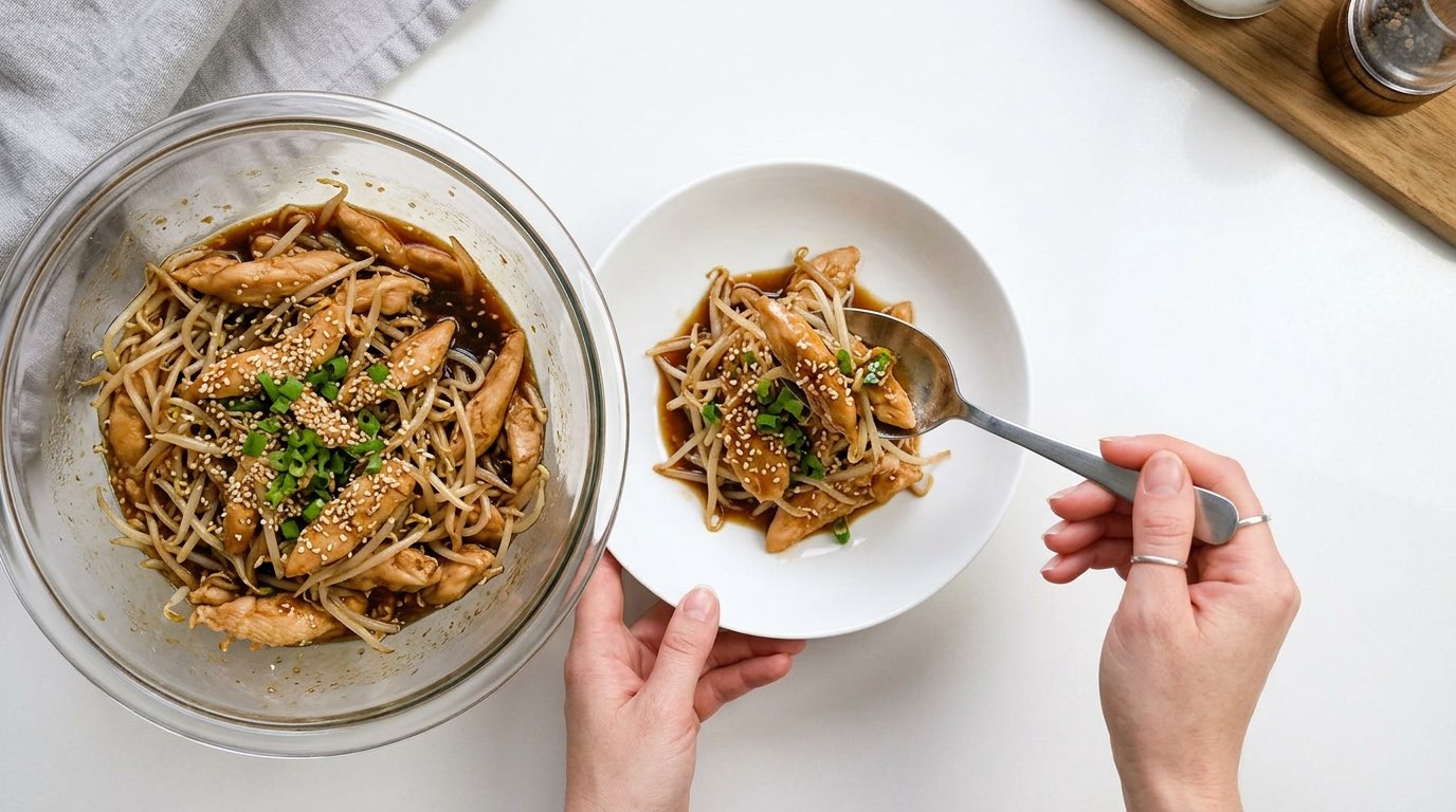 ささみともやしの焼肉タレ和え（完成イメージ）