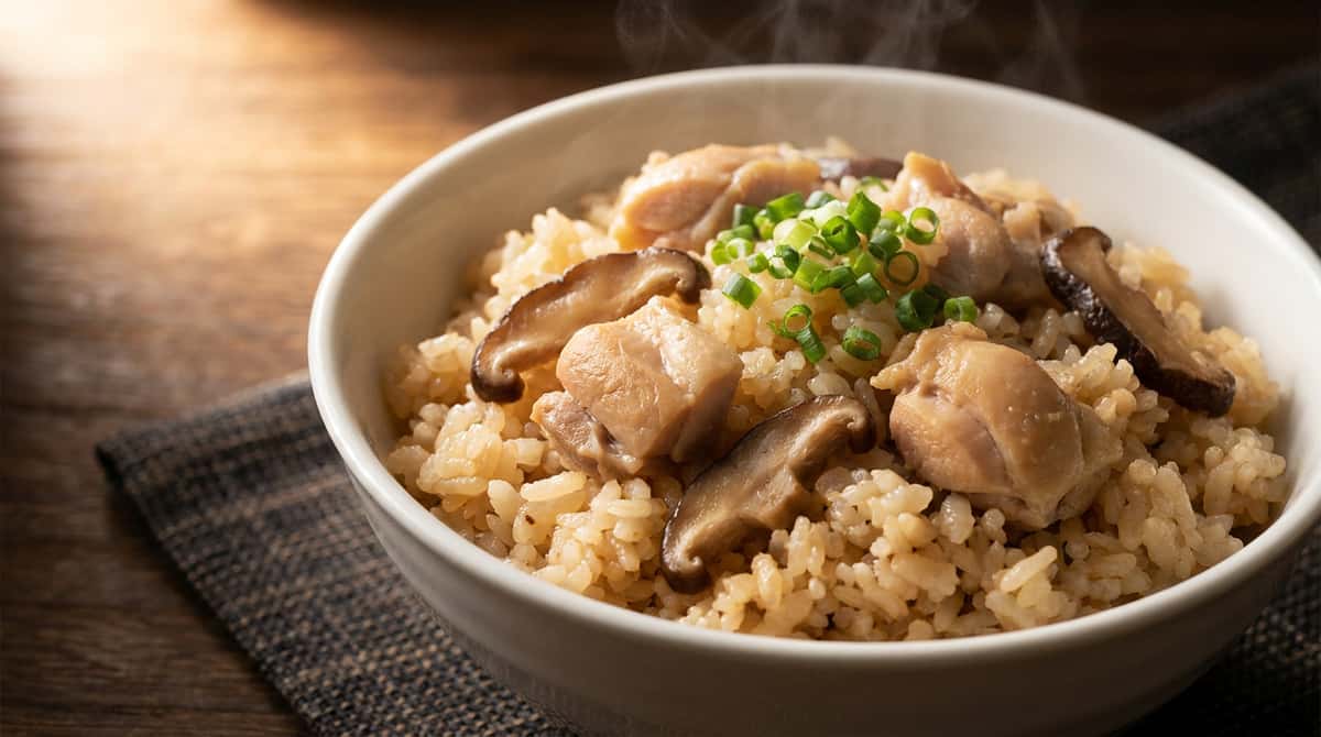 鶏ささみときのこの塩こしょう炊き込みご飯（完成イメージ）