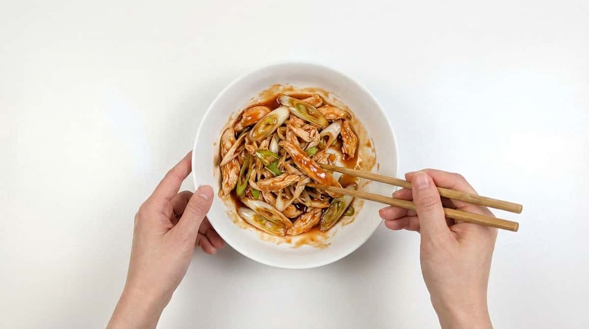 鶏ささみと長ねぎのケチャップ漬け（完成イメージ）