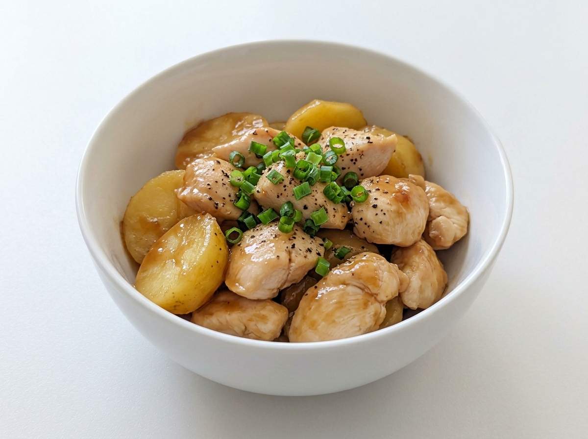 鶏ささみとじゃがいものバター醤油蒸し