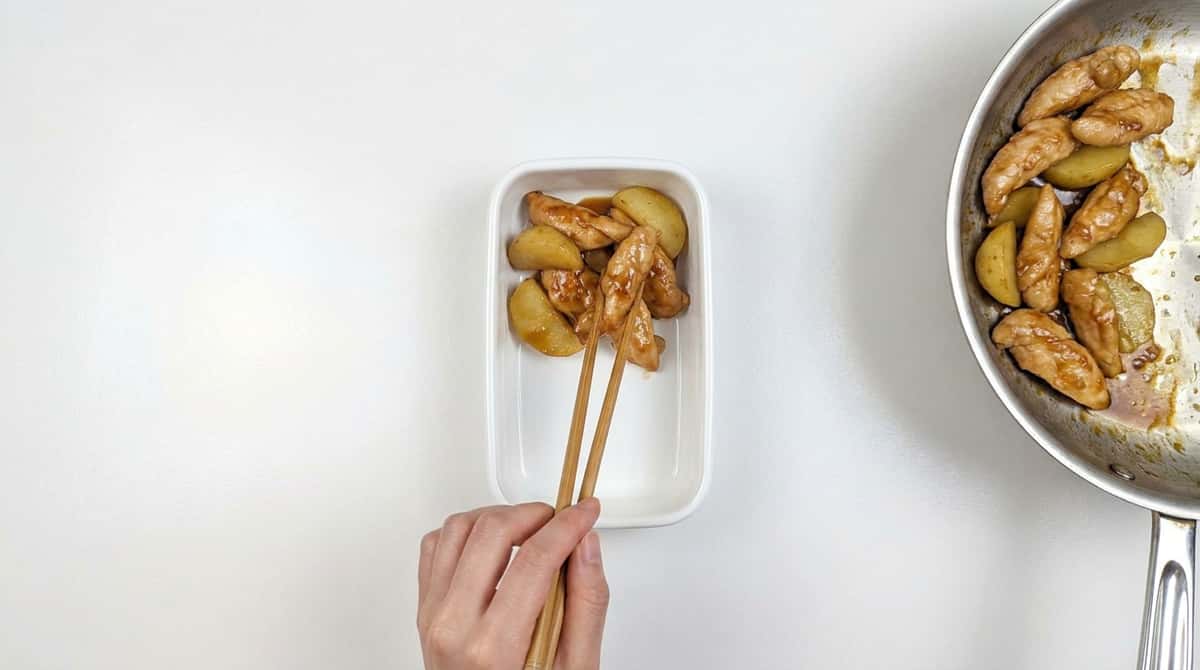 鶏ささみとじゃがいものバター醤油蒸し（完成イメージ）