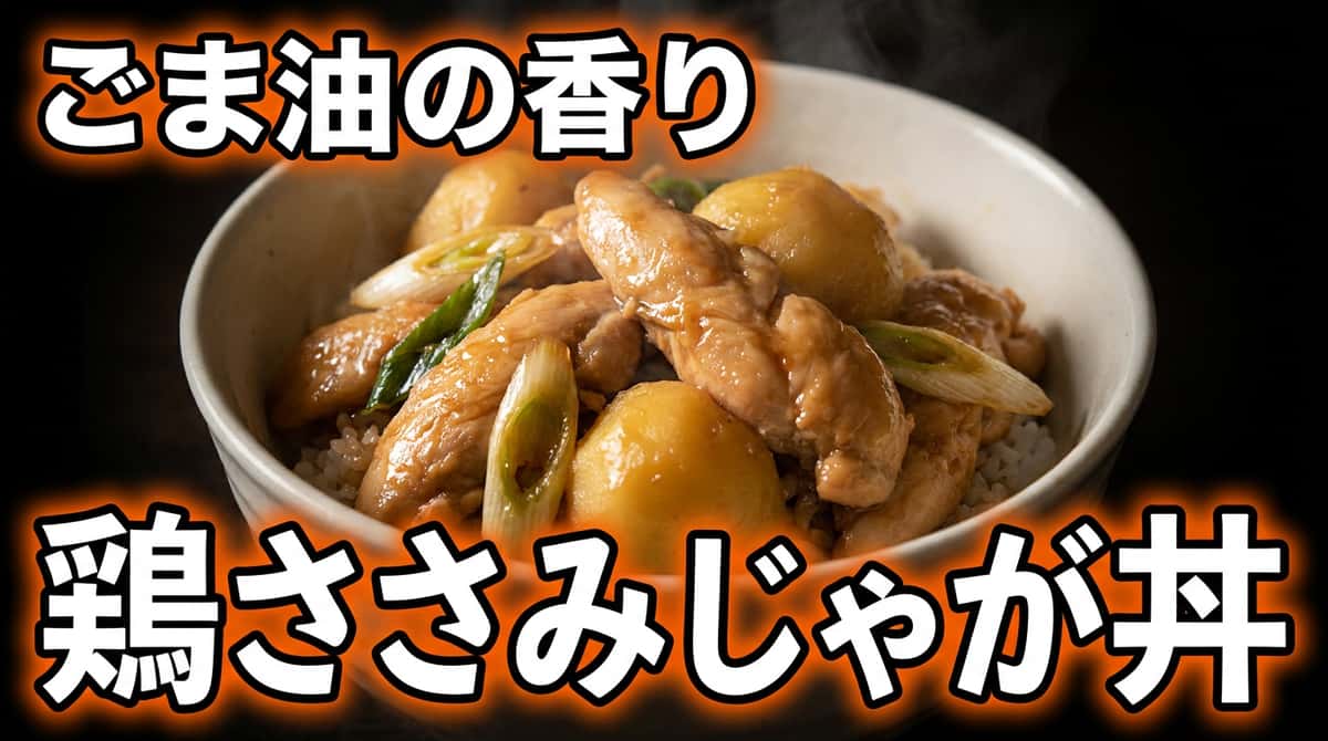 鶏ささみとじゃがいものごま油しょうゆ丼（ダイエット）