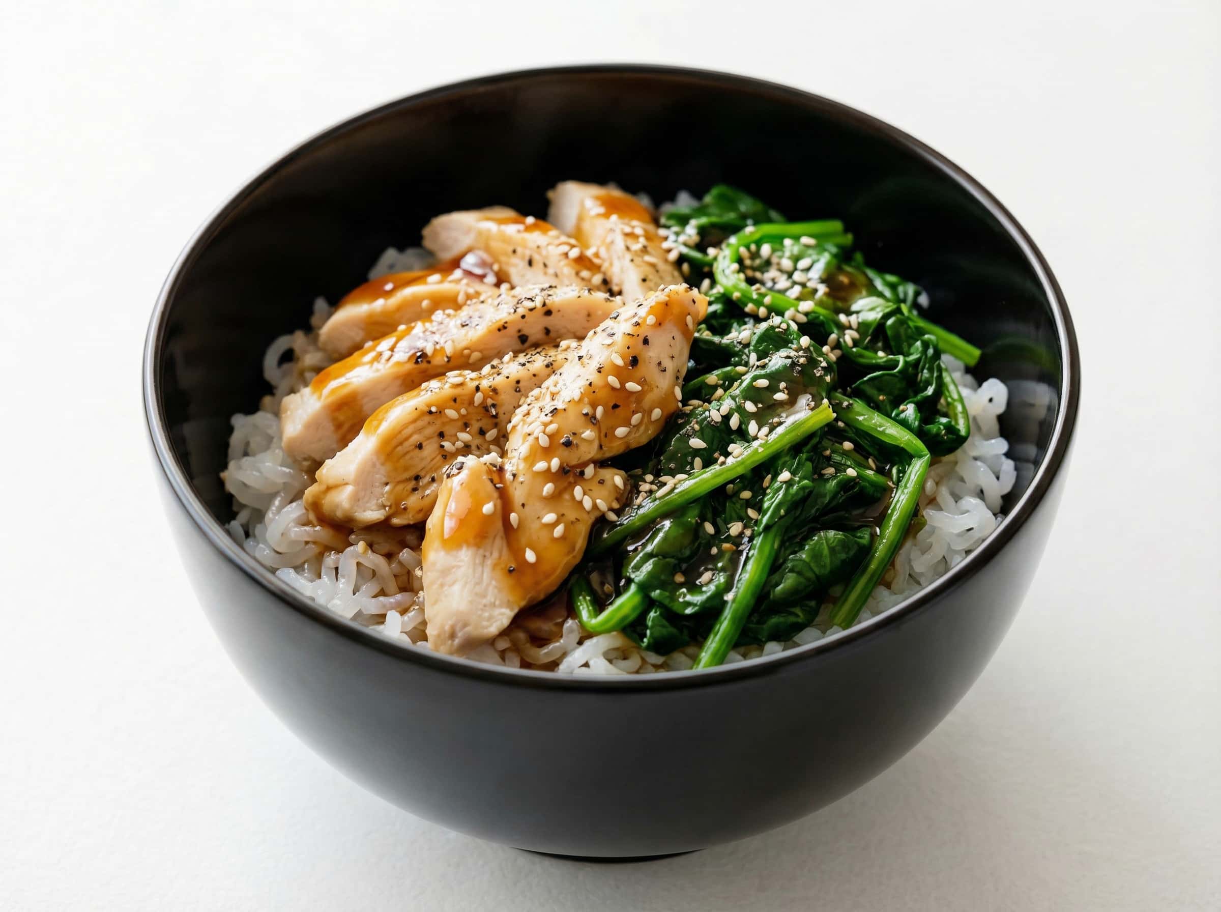 鶏ささみとほうれん草のオイスターソース丼（糖質オフ）