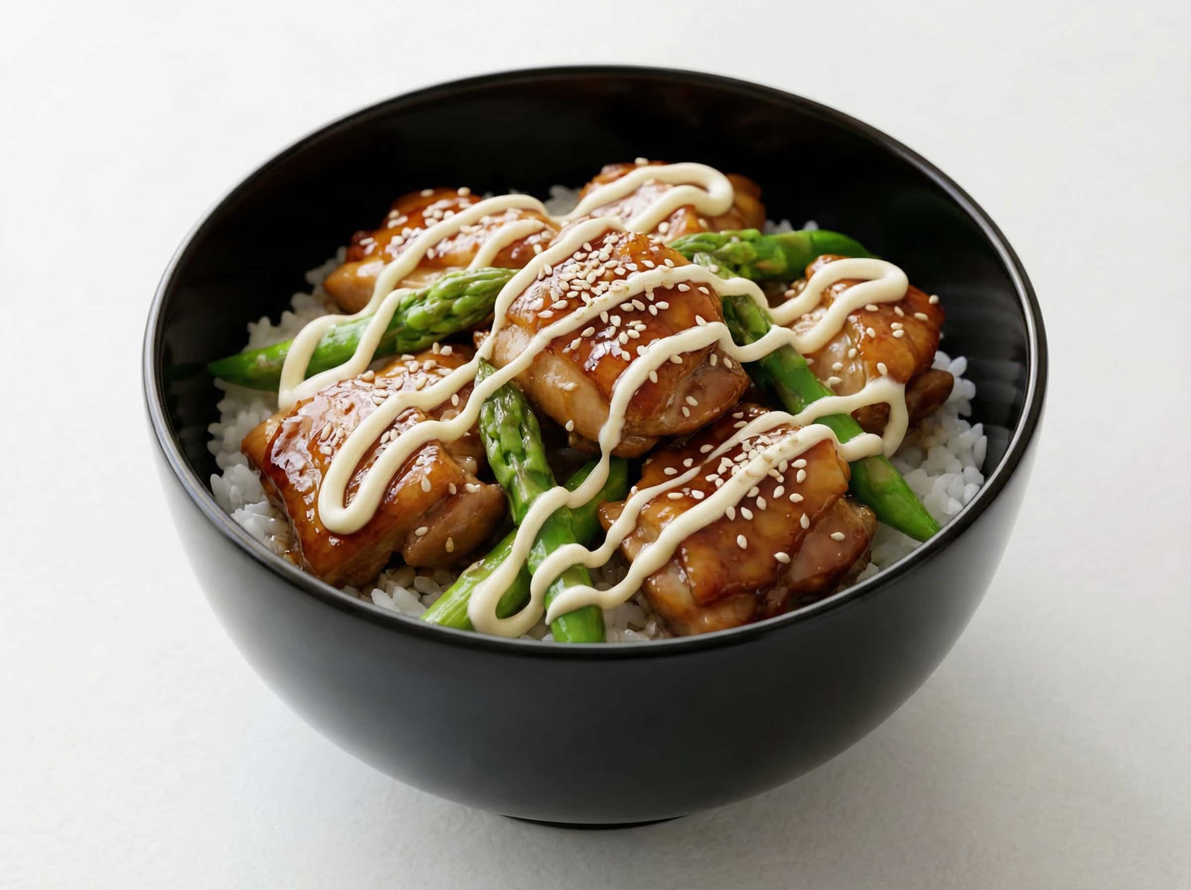 鶏ももとアスパラのマヨ照り丼（作り置き）