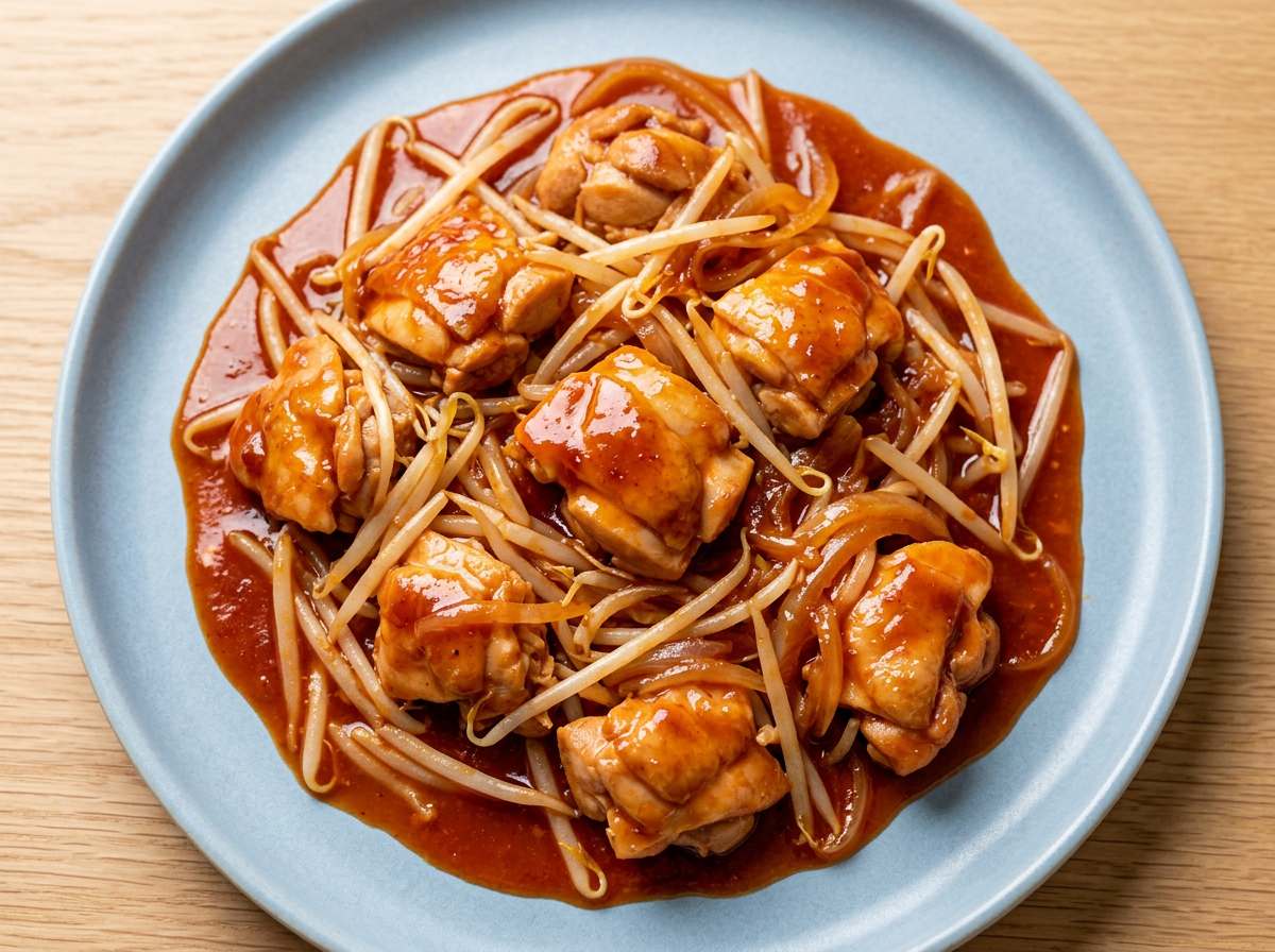 鶏ももともやしのケチャップ煮（お弁当向き）