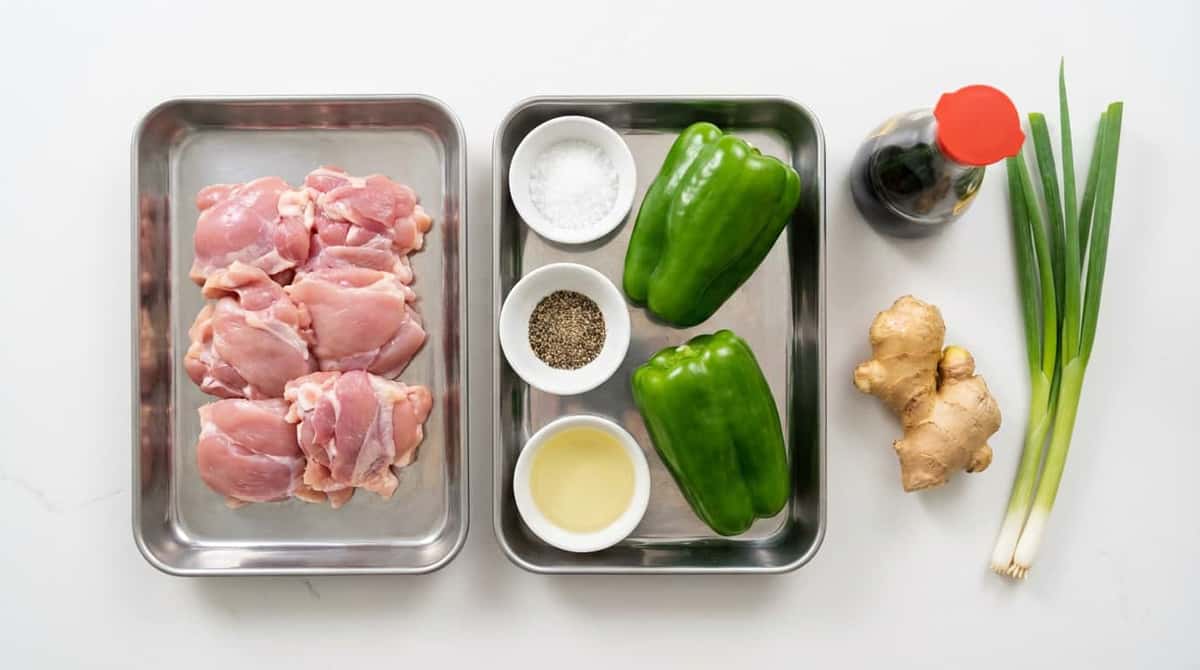 鶏もも肉とピーマンの塩こしょう漬け（作り置き）（材料）
