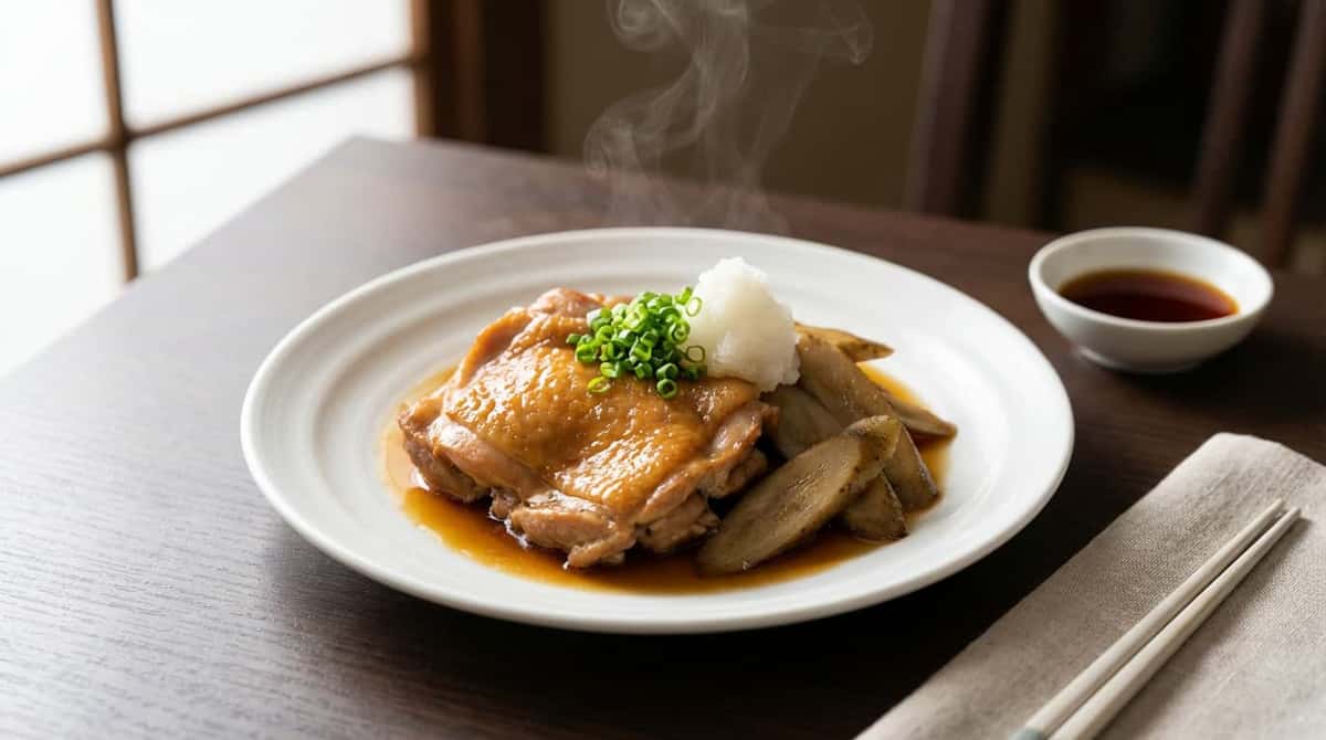 鶏ももとごぼうのポン酢レンジ蒸し（完成イメージ）