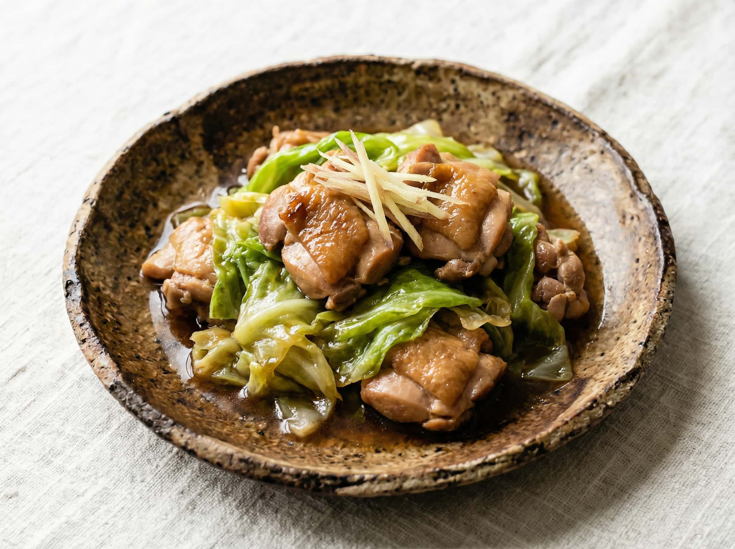 鶏もも肉とキャベツのめんつゆ煮（お弁当用）