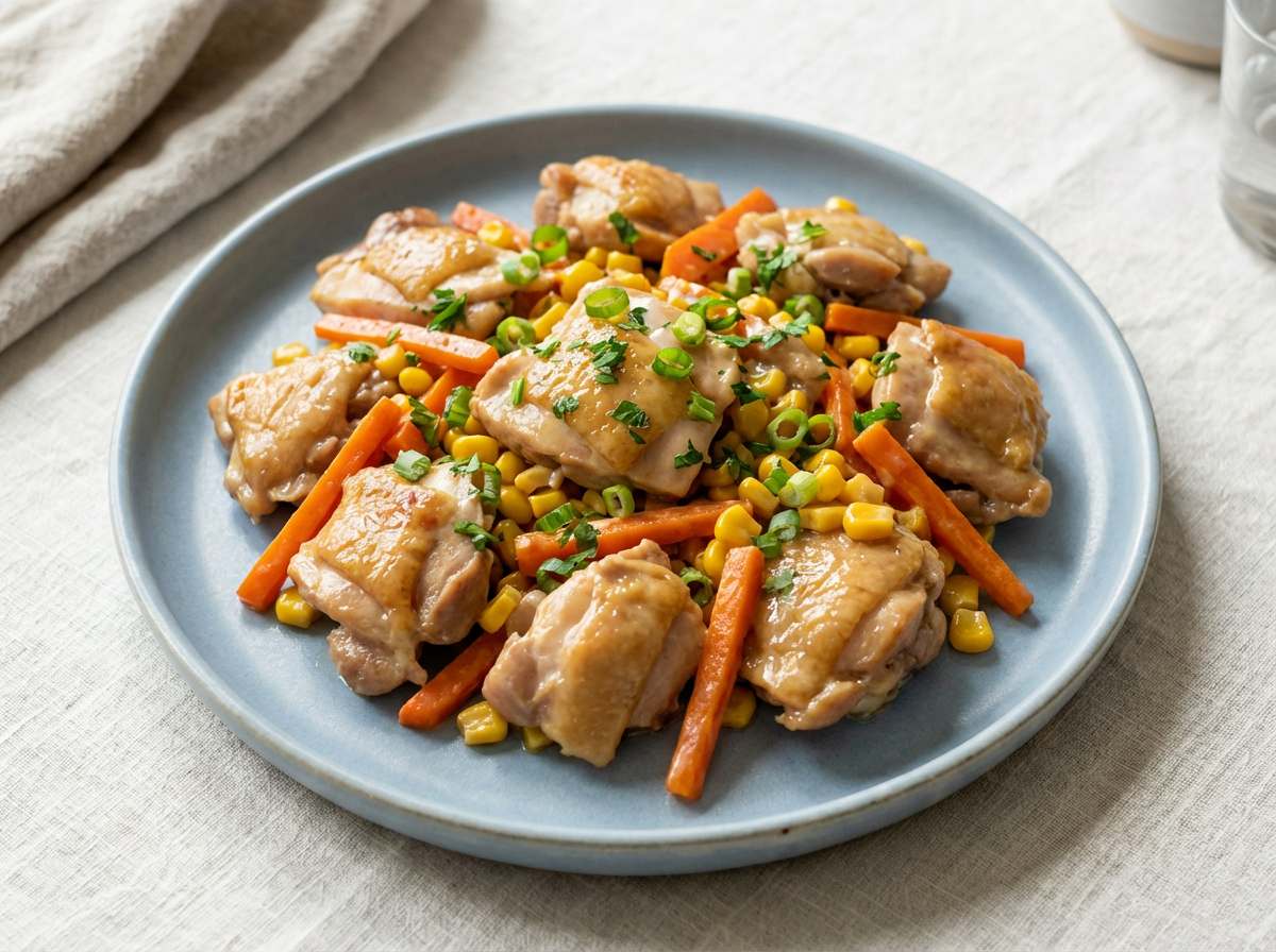 鶏ももとにんじんのマヨレンジ蒸し