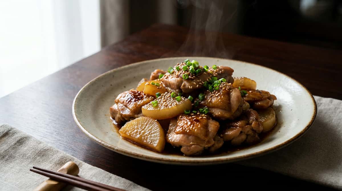 鶏もも肉と大根のしょうゆ香る高タンパク炒め（完成イメージ）