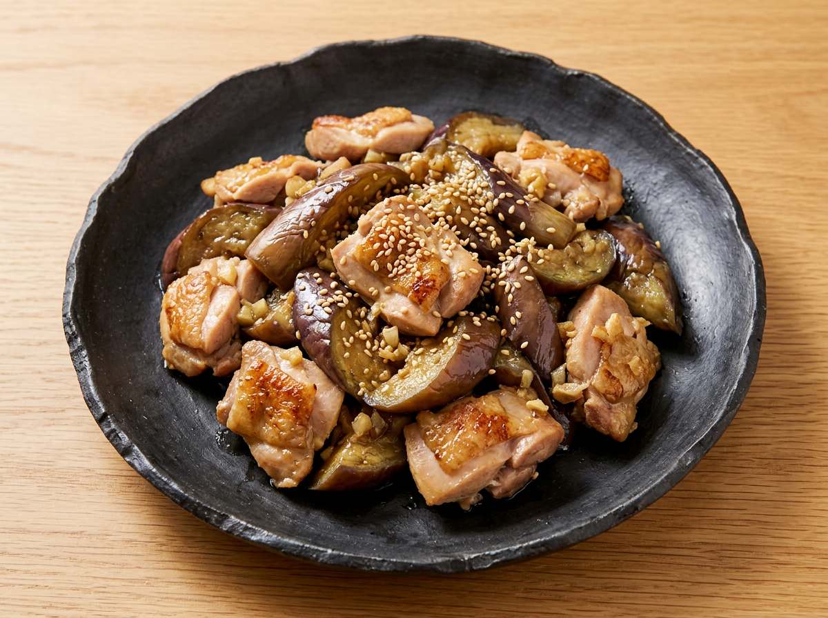 鶏もも肉となすのポン酢炒め（作り置き）