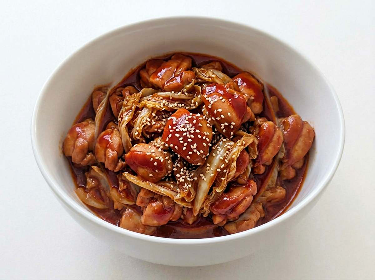 鶏もも肉と白菜のケチャップ和え