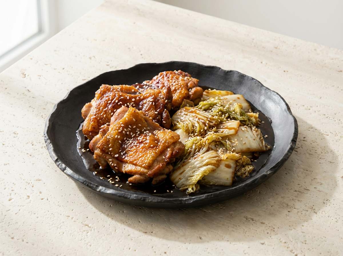 鶏もも肉と白菜の焼肉のタレ揚げ