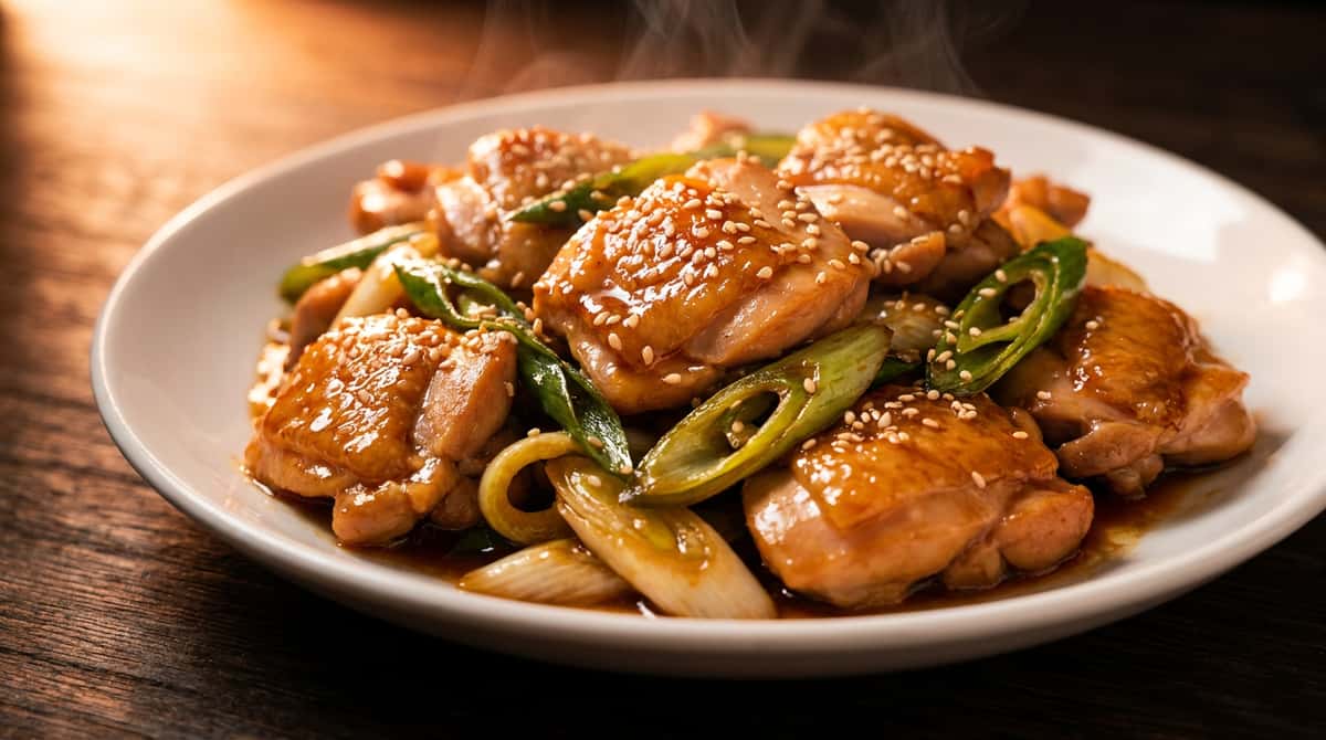 鶏もも肉と長ねぎの醤油炒め（完成イメージ）