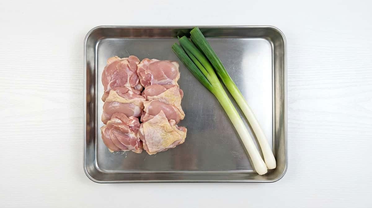 鶏もも肉と長ねぎの醤油炒め（材料）