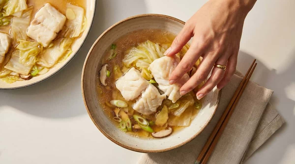 タラとキャベツの白だしレンジ蒸し（完成イメージ）