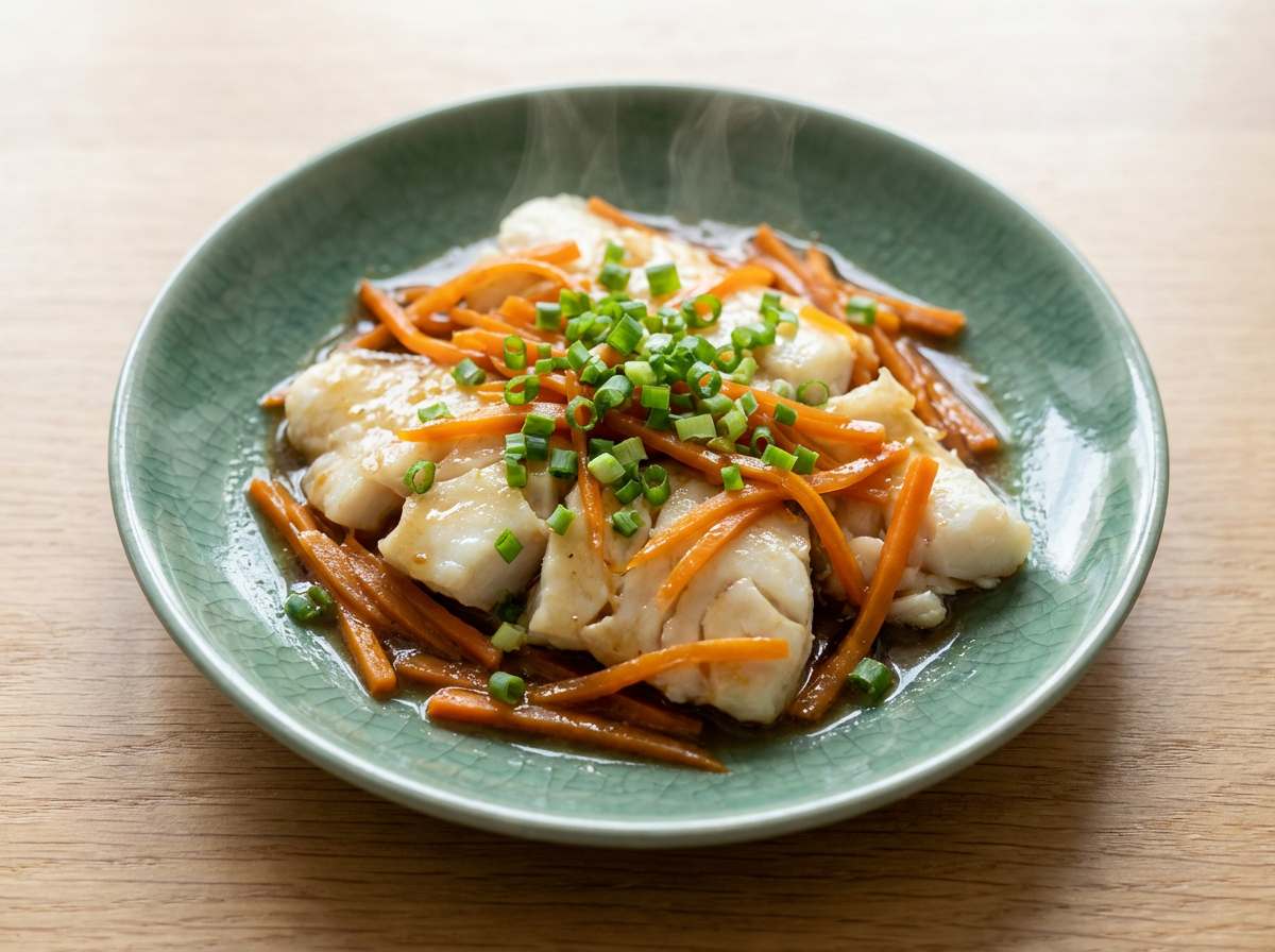 タラとにんじんのバター醤油蒸し