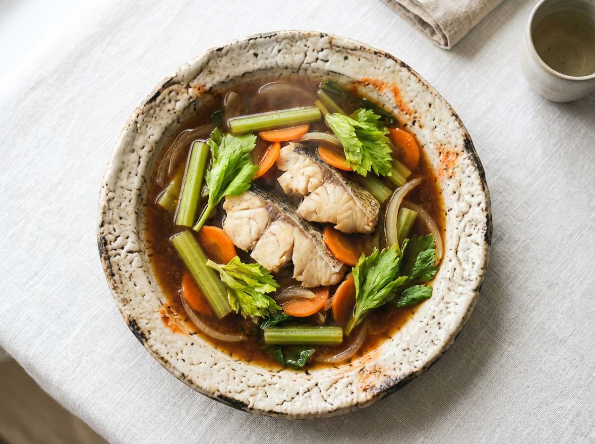 タラとセロリの作り置き味噌スープ