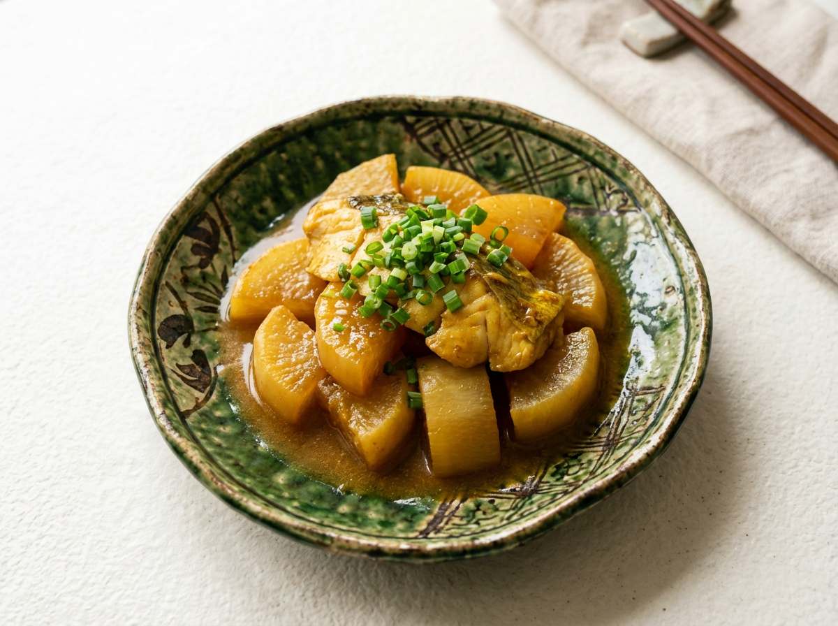 タラと大根のカレー風味レンジ蒸し