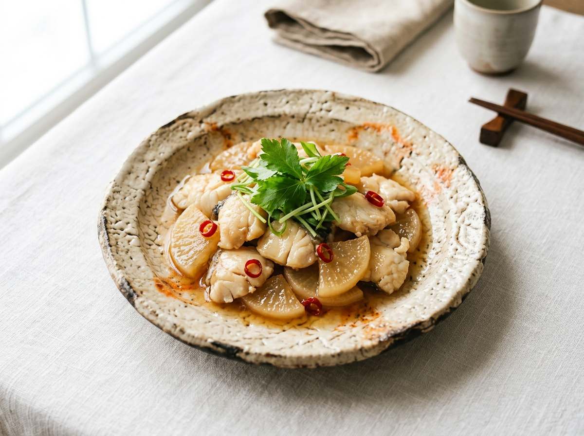 タラと大根のピリ辛甘酢煮