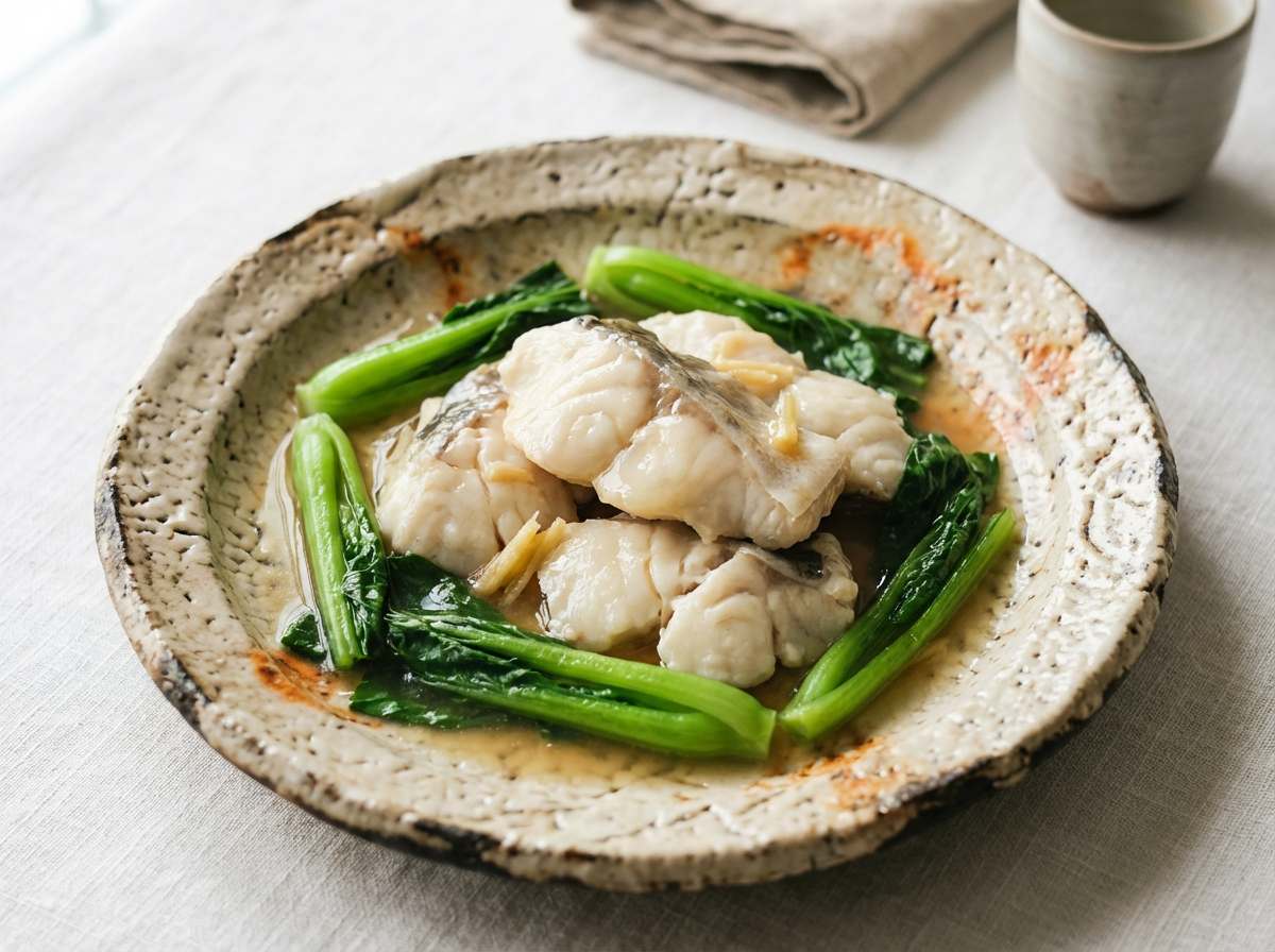 タラと小松菜の白だし煮