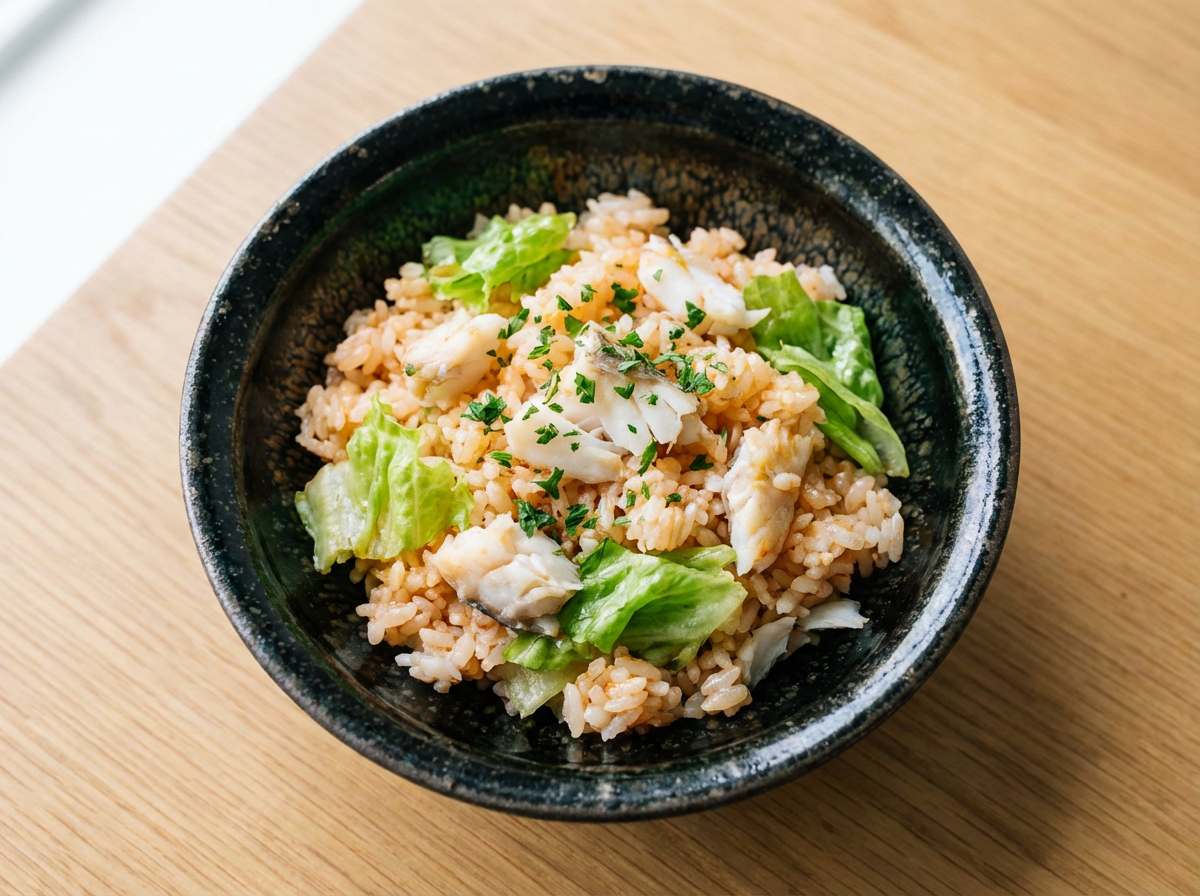 タラとレタスのさっぱりケチャップ炊き込みご飯