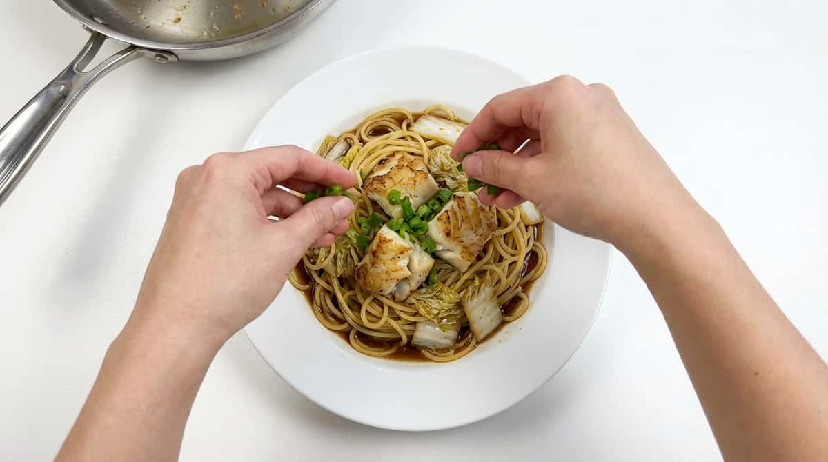 タラと白菜のバター醤油パスタ（完成イメージ）