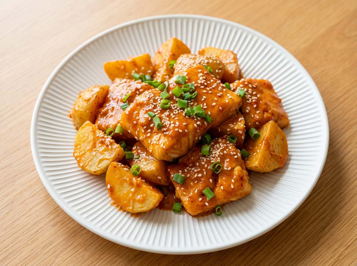 タラとじゃがいものピリ辛マヨ漬け