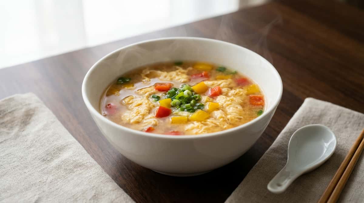 卵とピーマンのガッツリ味噌スープ（完成イメージ）