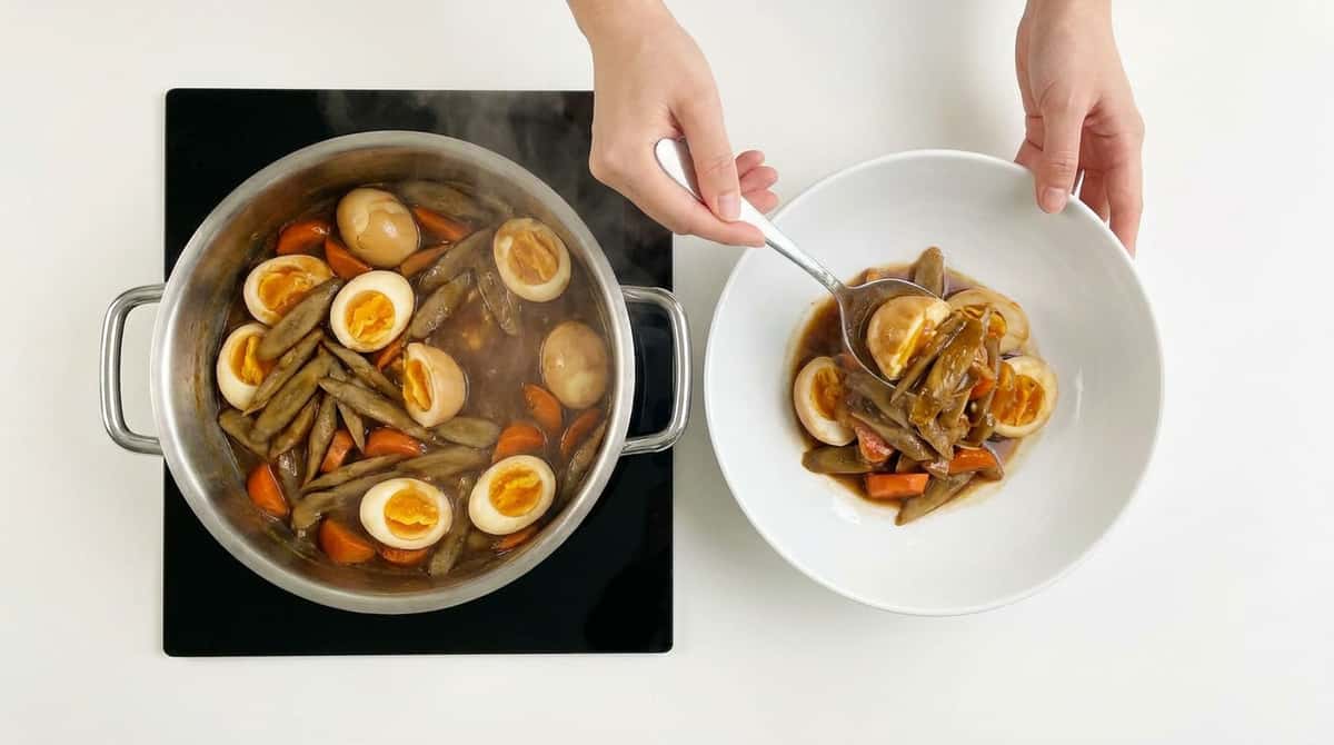 卵とごぼうの味噌煮おかず（完成イメージ）