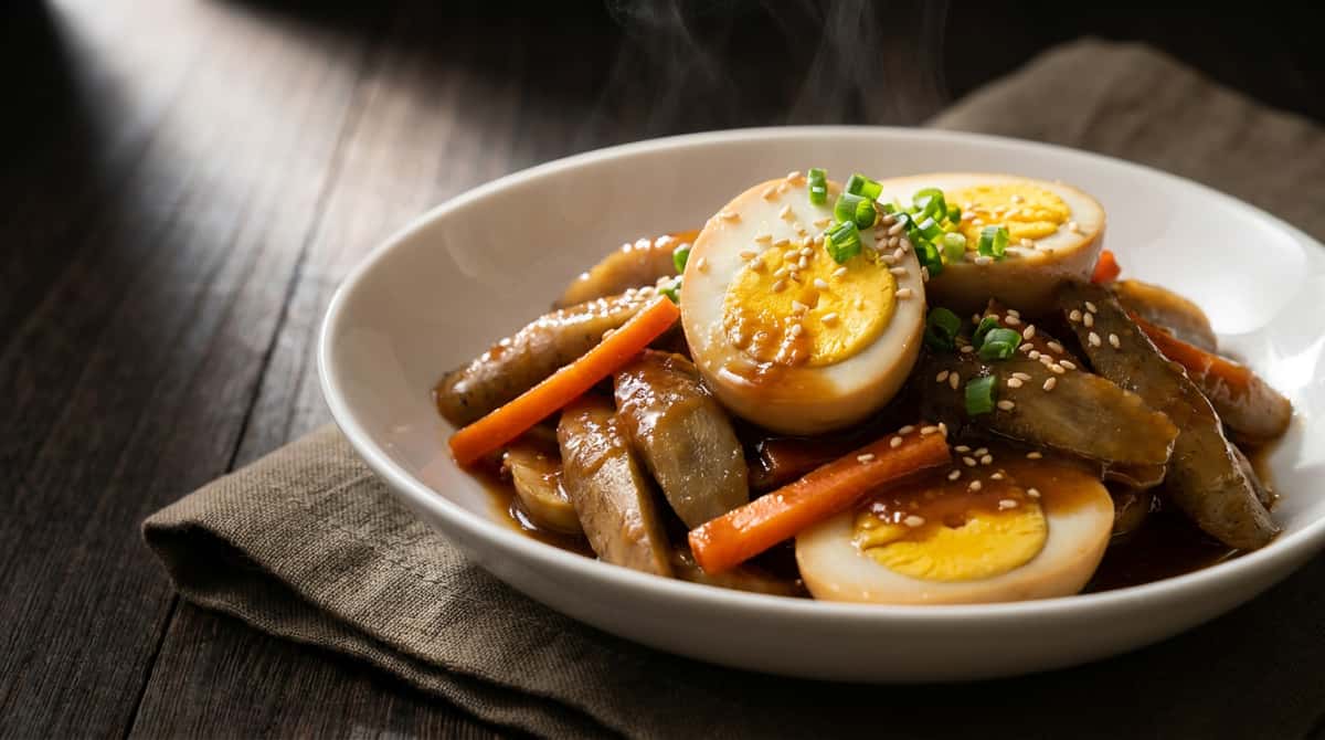卵とごぼうの味噌煮おかず（完成イメージ）