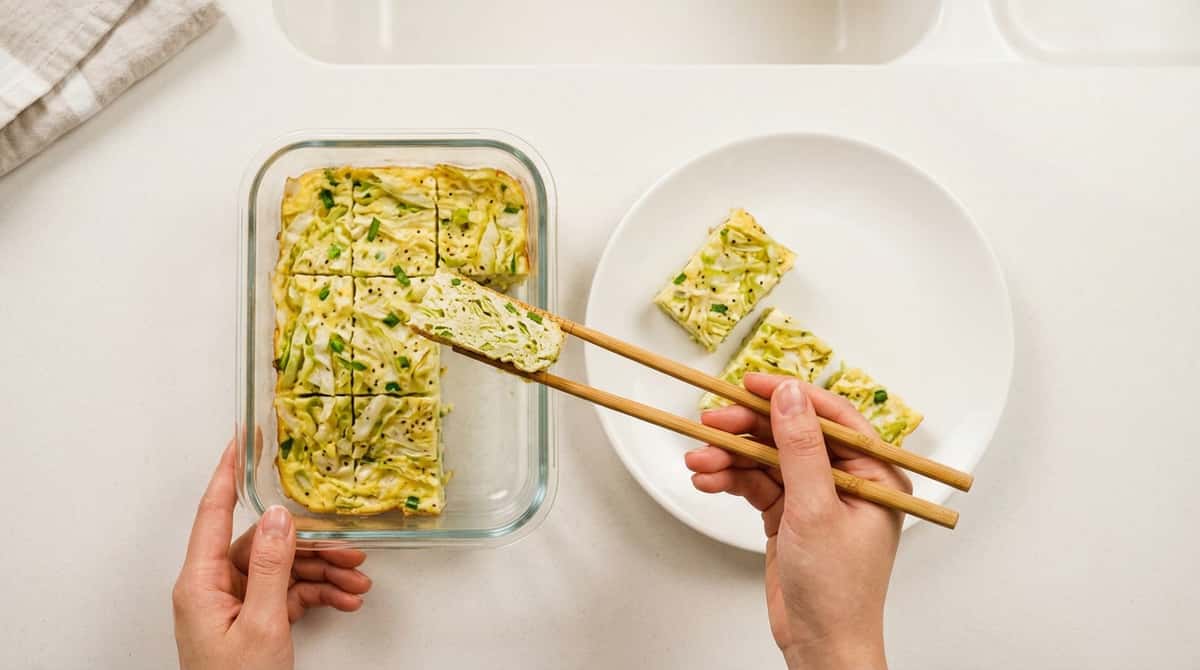 卵とキャベツのオイスターソースレンジ蒸し（完成イメージ）