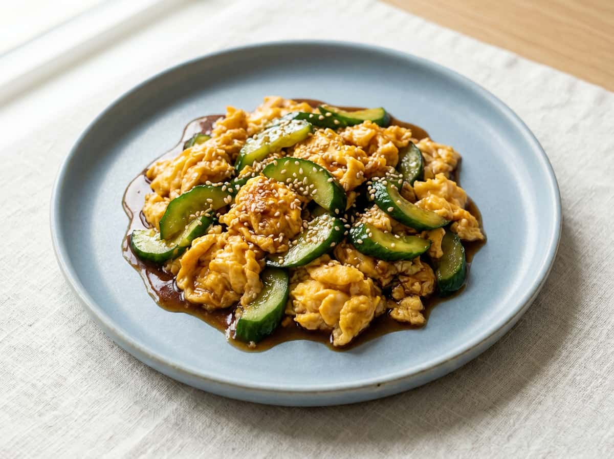 卵ときゅうりの焼肉のタレ炒め