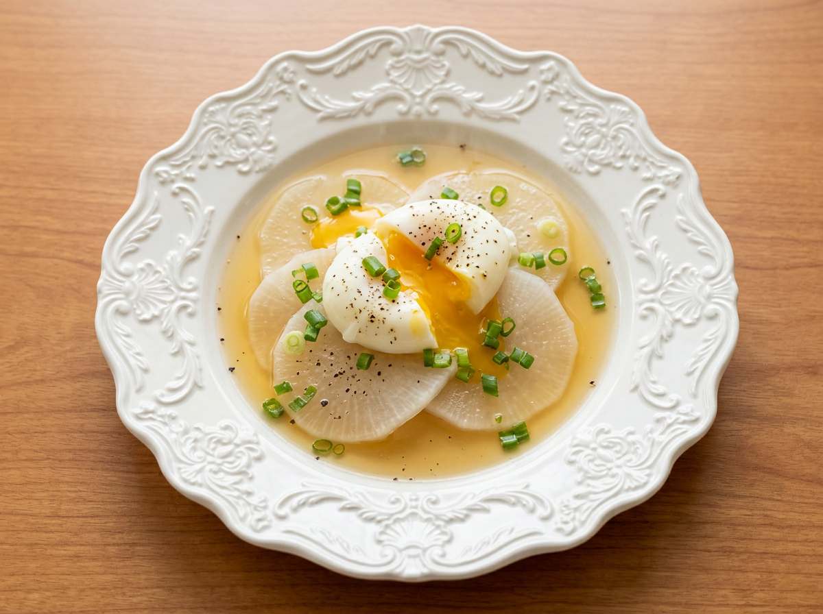 大根と卵のコンソメレンジ蒸し